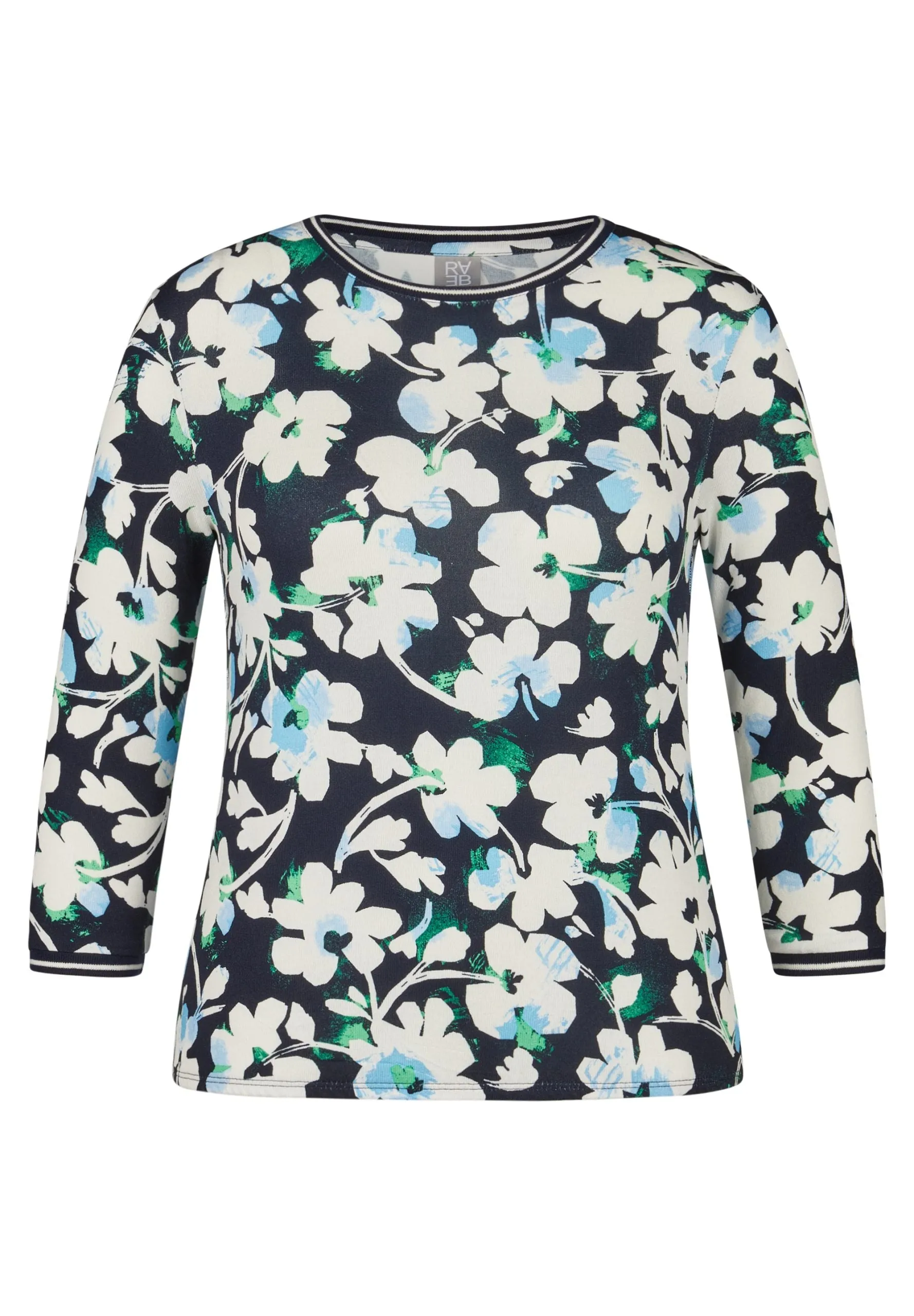 214353- 3/4 Sleeve Floral Print Top- Rabe