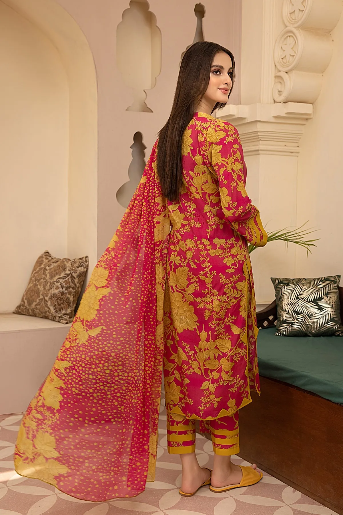 3-Pc Lawn Digital Printed Shirt With Straight Trouser and Bmaber Chiffon Dupatta CPM-3-078