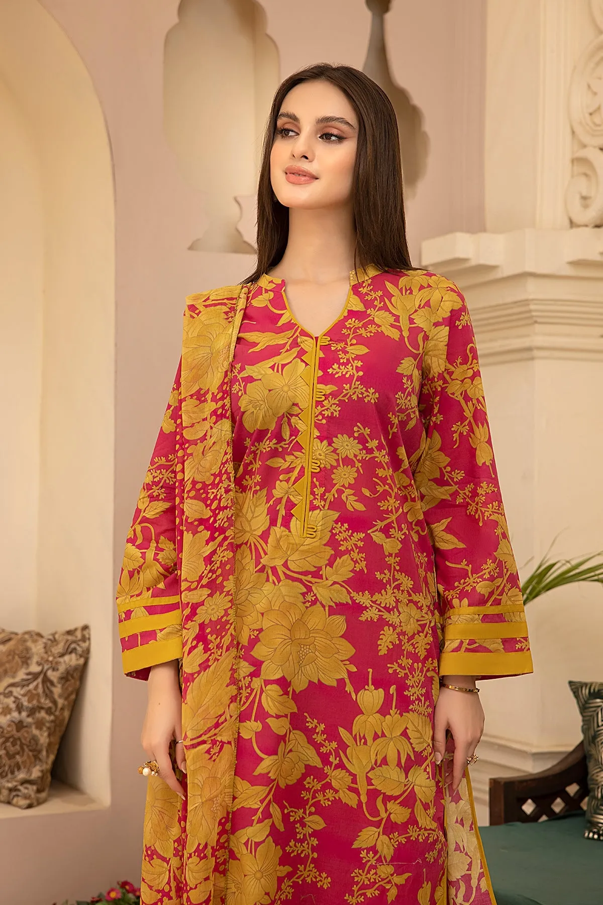 3-Pc Lawn Digital Printed Shirt With Straight Trouser and Bmaber Chiffon Dupatta CPM-3-078