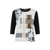 6831- Black/Brown Print T-Shirt - Sunday