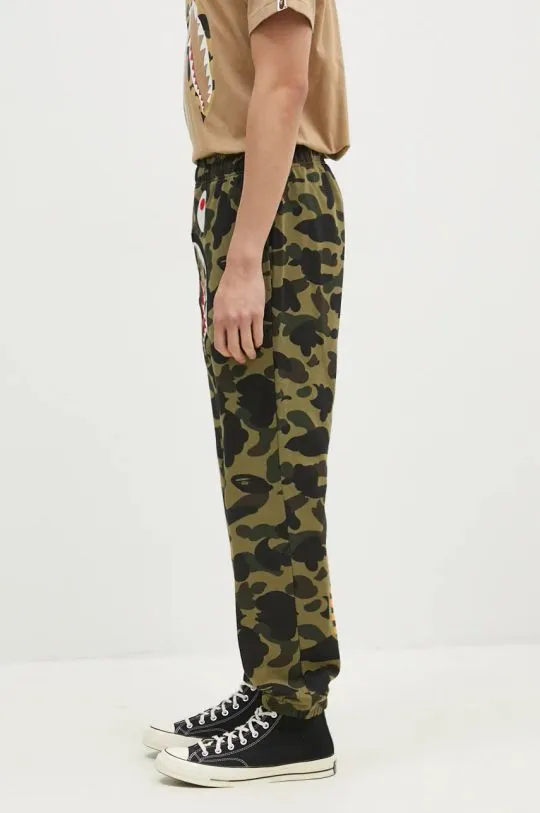 A Bathing Ape cotton joggers 1ST CAMO SHARK green color 1K80152008