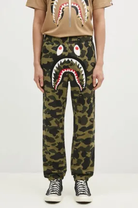 A Bathing Ape cotton joggers 1ST CAMO SHARK green color 1K80152008