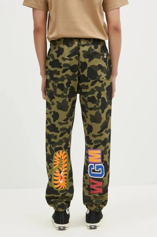 A Bathing Ape cotton joggers 1ST CAMO SHARK green color 1K80152008