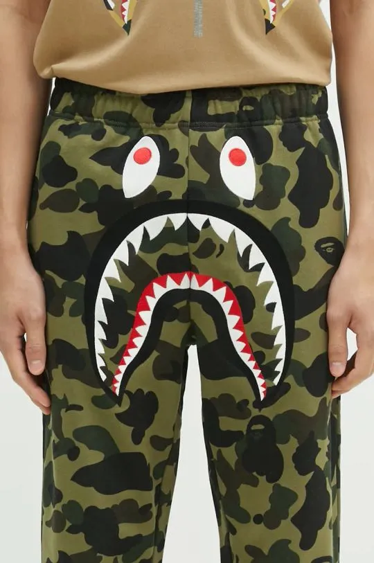 A Bathing Ape cotton joggers 1ST CAMO SHARK green color 1K80152008