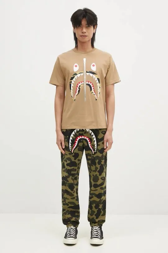 A Bathing Ape cotton joggers 1ST CAMO SHARK green color 1K80152008