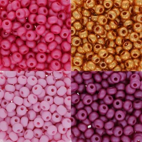 Assorted Color Palette, 6/0 Preciosa Czech Rocailles Round Hole Pony Bead Mix, Berry Kiss