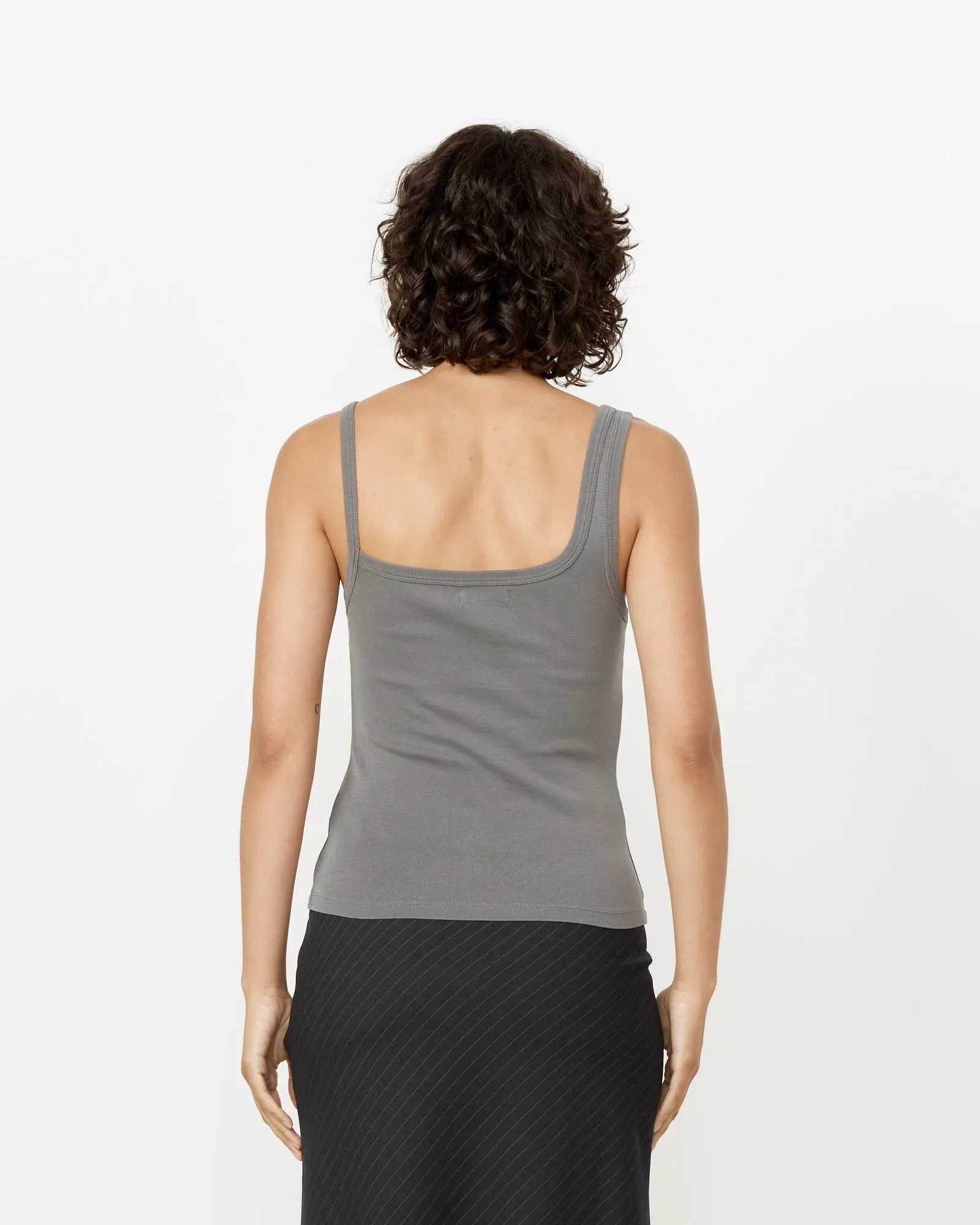 Asymmetrical Tank in Pewter Grey