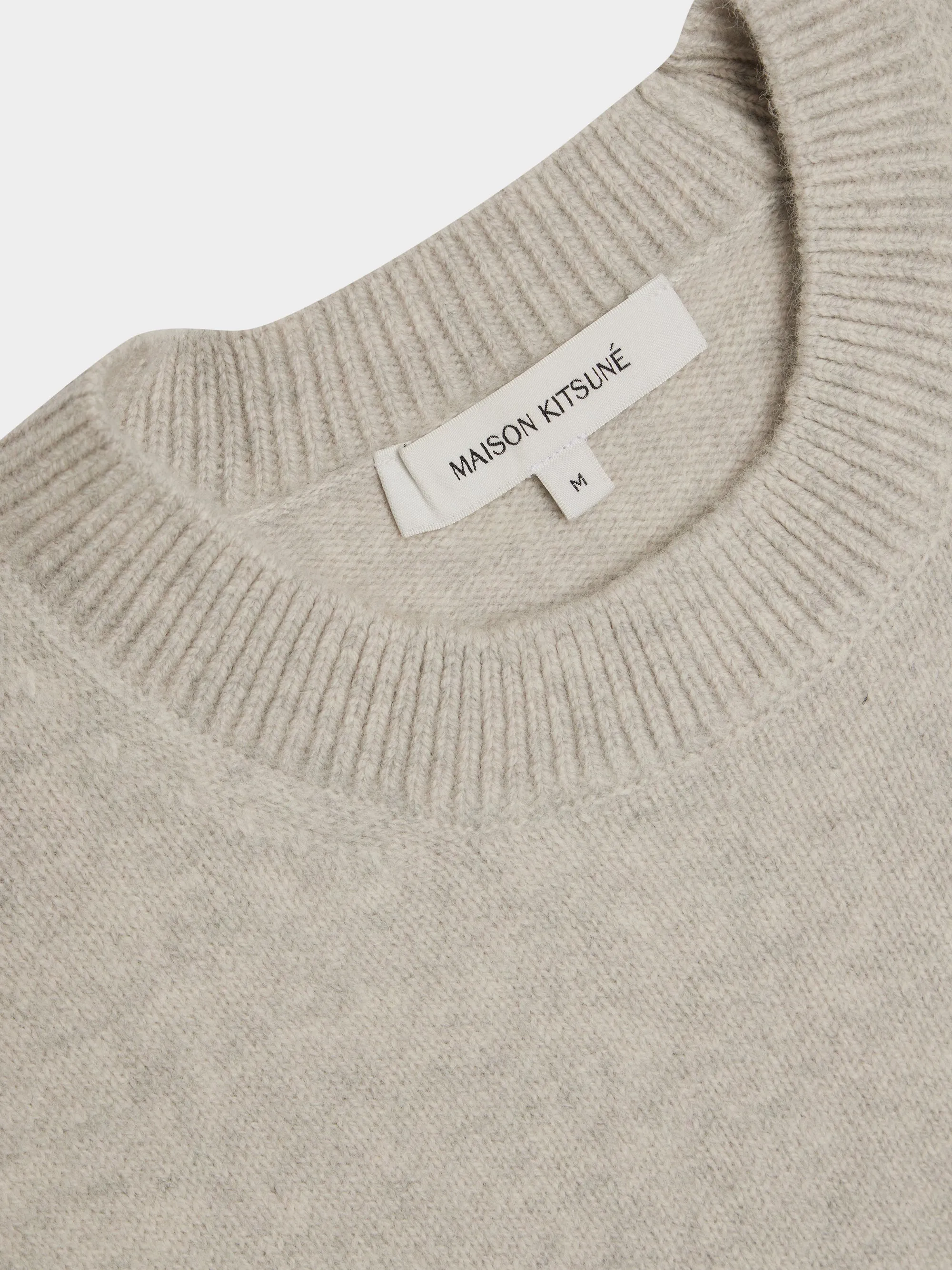 Baby Fox Patch Regular Jumper, Light Grey Melange