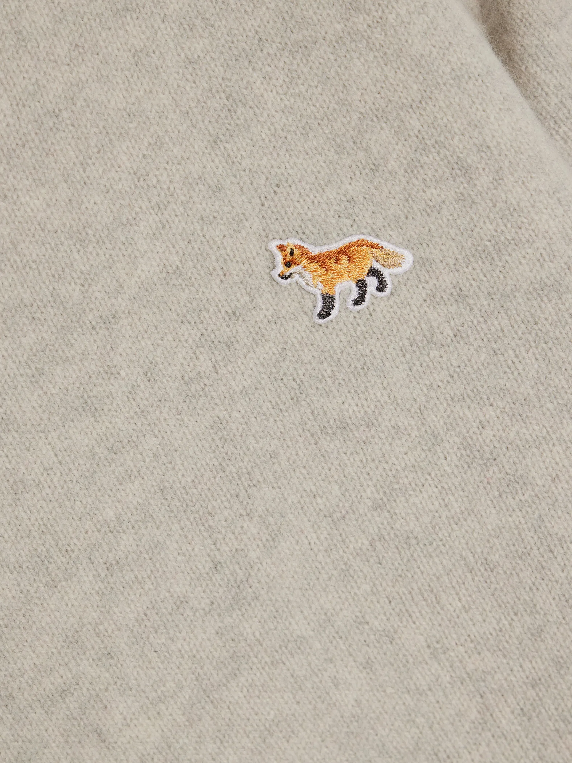 Baby Fox Patch Regular Jumper, Light Grey Melange