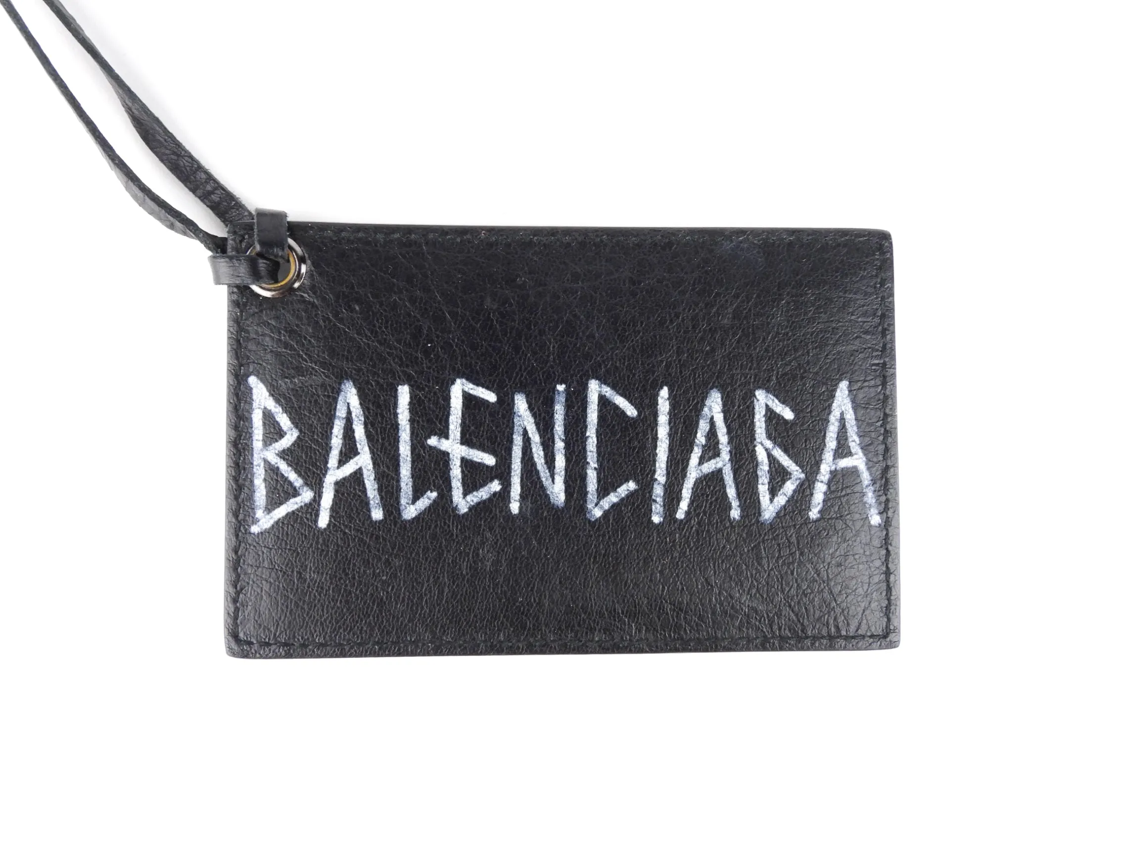 Balenciaga Black Graffiti Print Leather Moto Classic Two Way City Bag