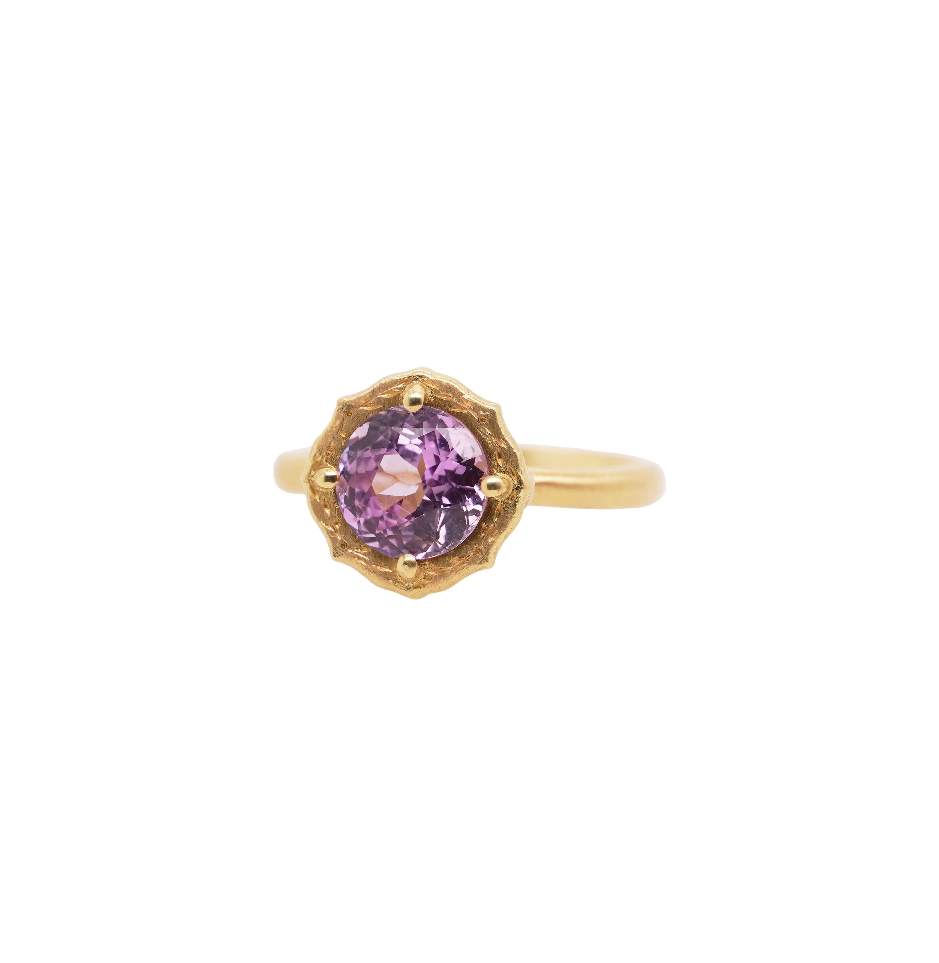 Bi-Color Purple Sapphire Lotus Ring