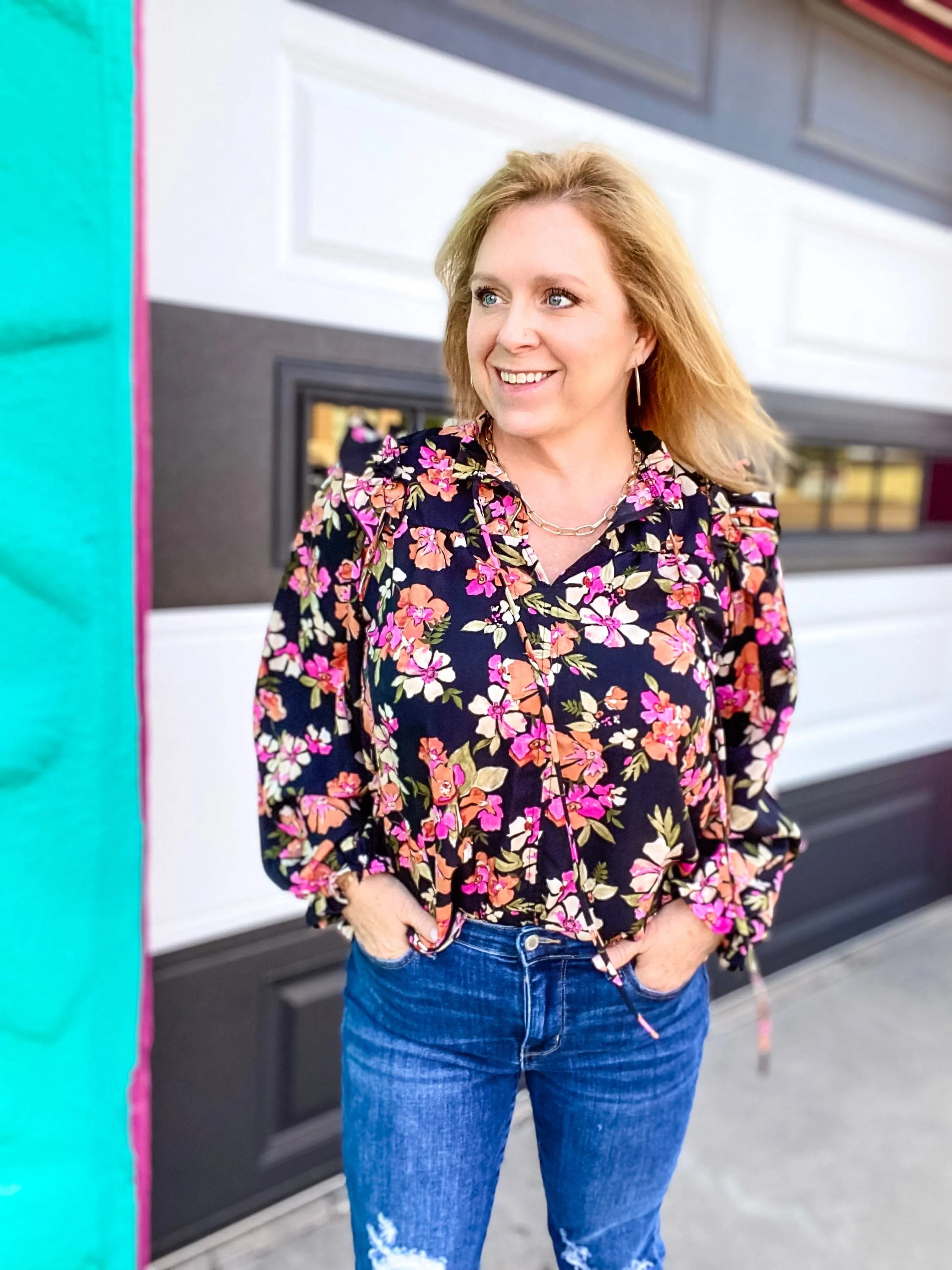 Black Floral Top