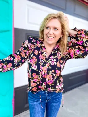 Black Floral Top