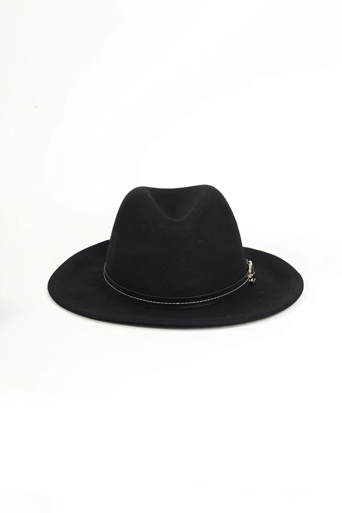 Black Wool Fedora Hat