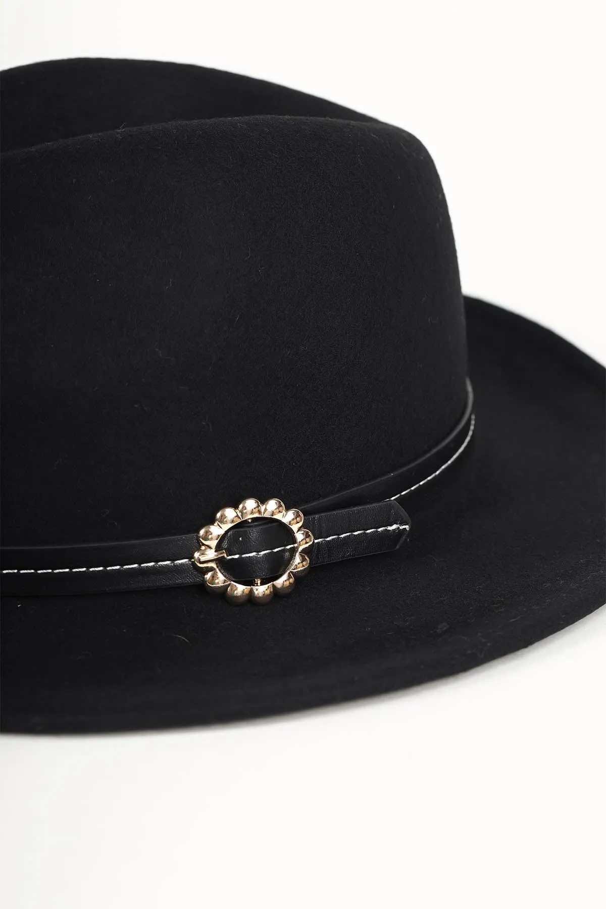 Black Wool Fedora Hat