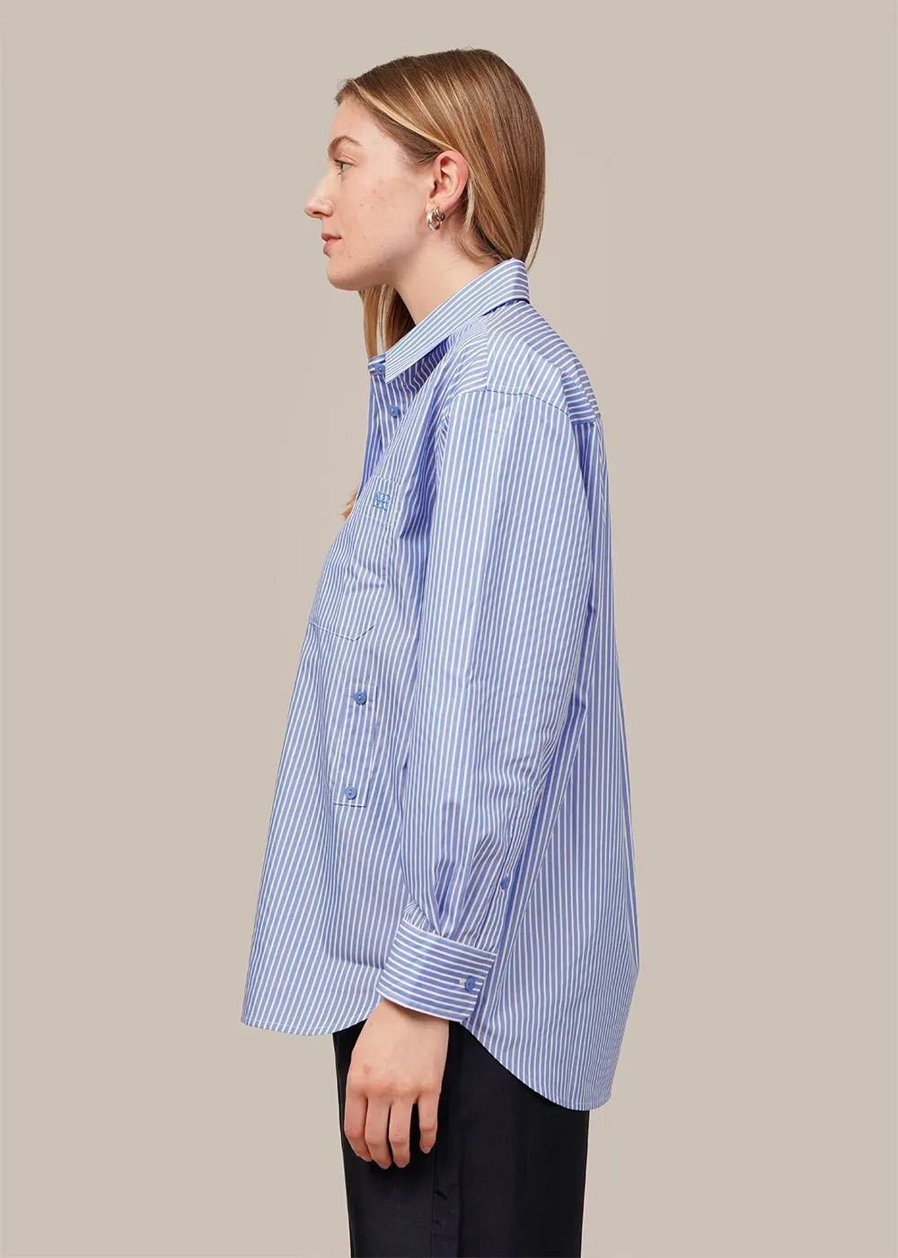 Blue Stripe Oversized Shirt