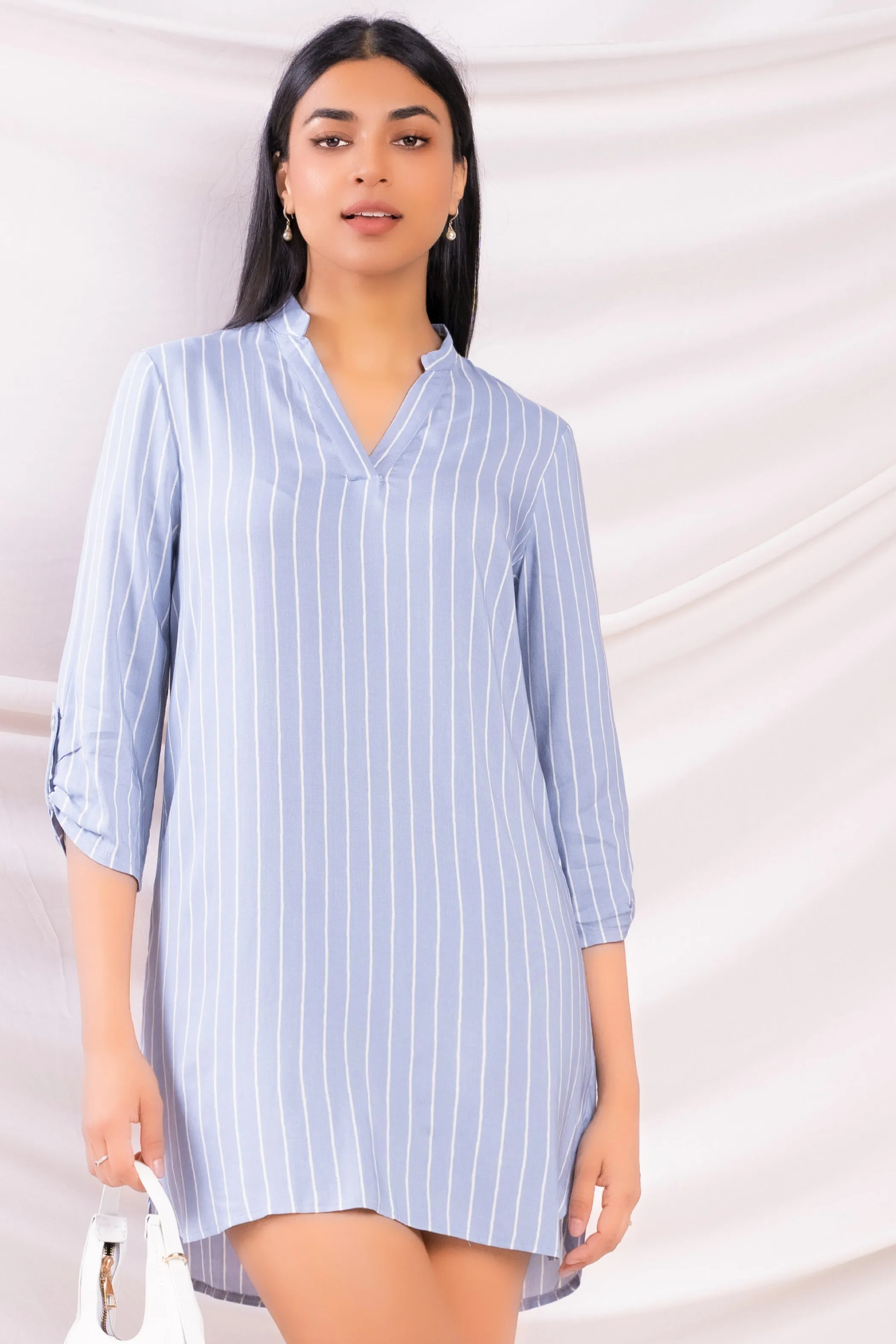 Blue Stripe Shift Dress