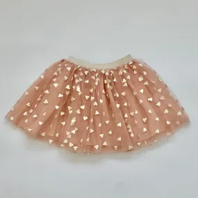 Bonpoint Blush Pink Tulle Skirt With Hearts: 6 Years