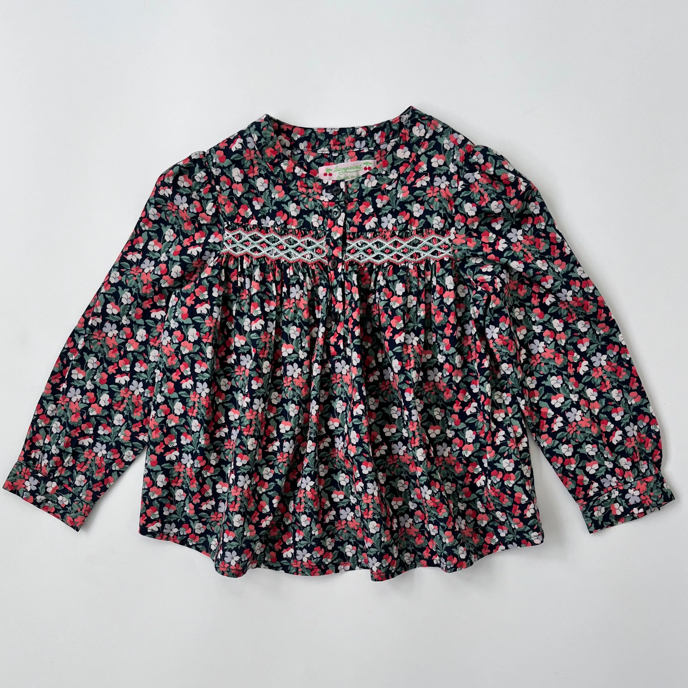 Bonpoint Hand Smocked Navy Liberty Blouse: 4 Years