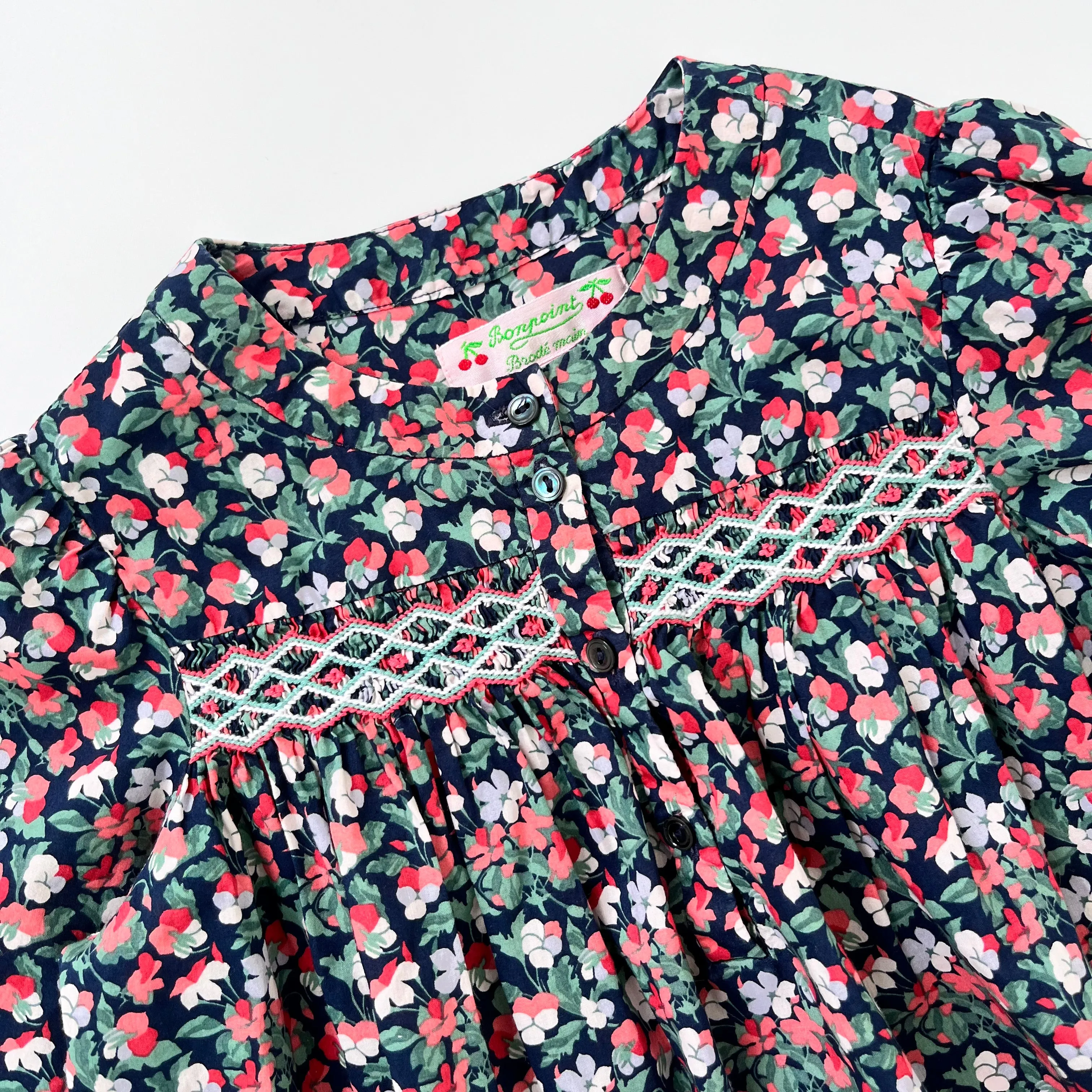 Bonpoint Hand Smocked Navy Liberty Blouse: 4 Years