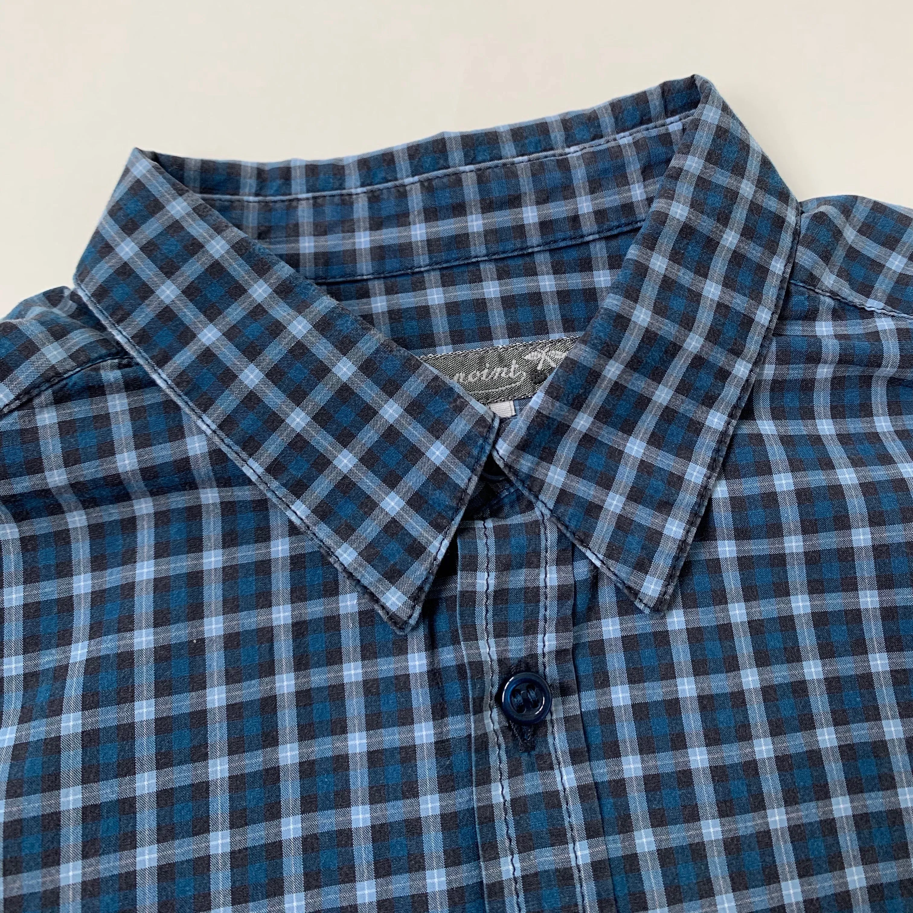 Bonpoint Navy Cotton Check Shirt: 6 Years