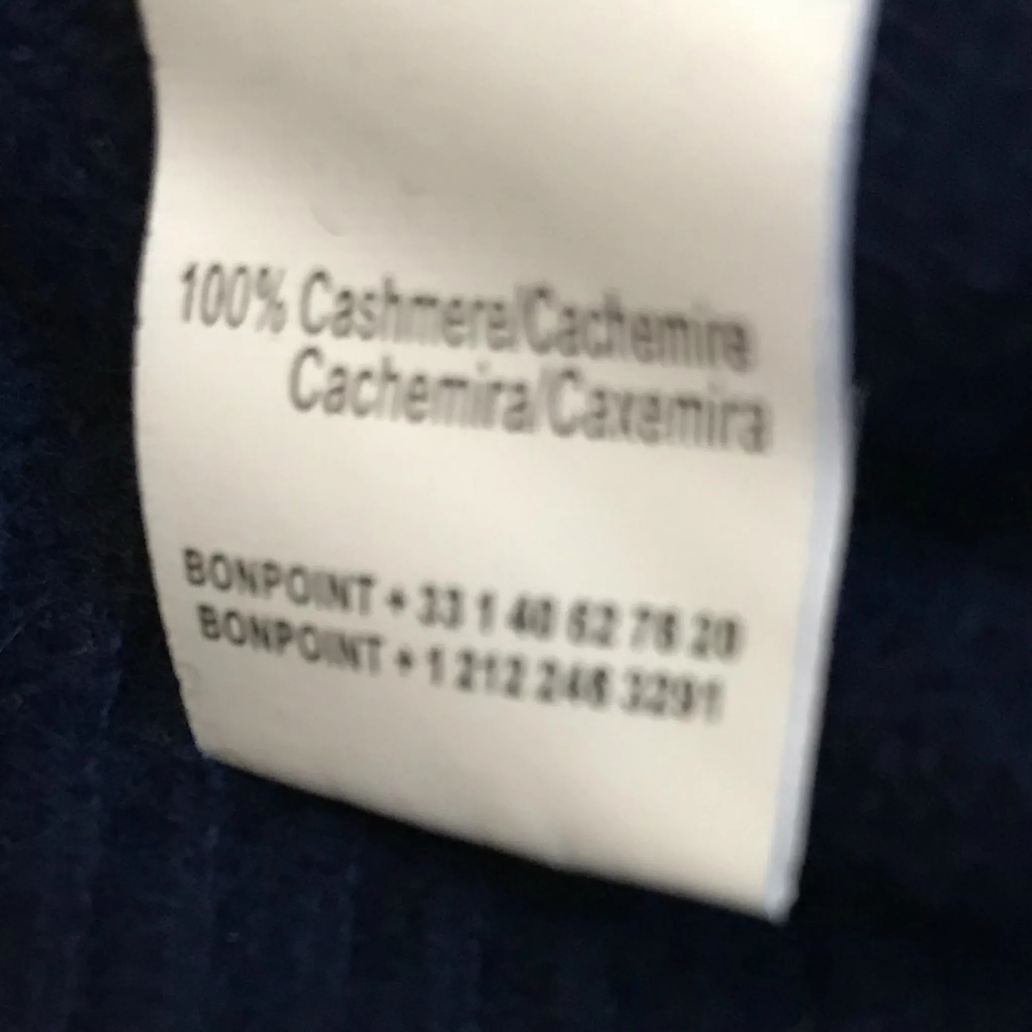 Bonpoint Royal Blue Cashmere Jumper