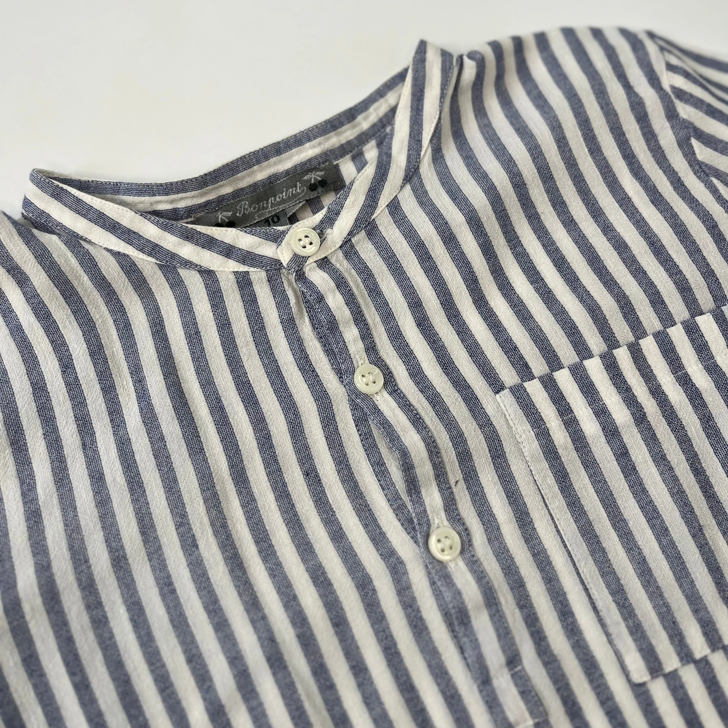 Bonpoint Stripe Collarless Shirt: 8 - 10 Years (Copy)