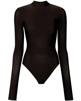 Cacao Jersey Mockneck Bodysuit