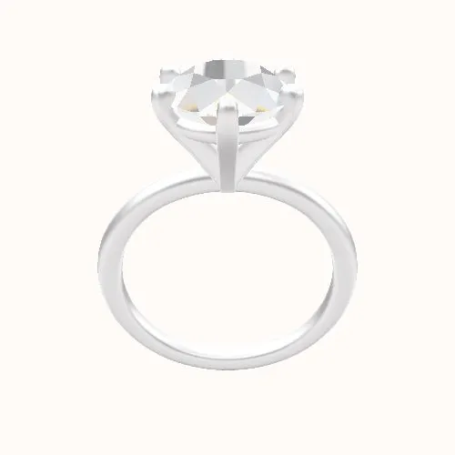 Classic Solitaire Engagement Ring With High Set Six Prong Head