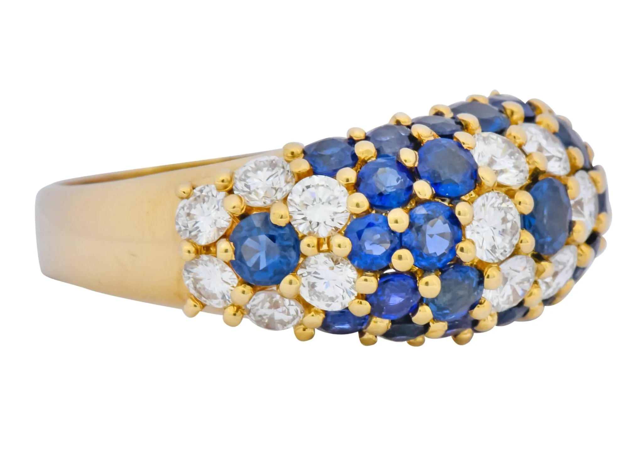 Contemporary 5.06 CTW Sapphire Diamond 18 Karat Gold Bombay Floral Band Ring