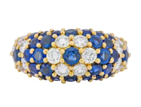 Contemporary 5.06 CTW Sapphire Diamond 18 Karat Gold Bombay Floral Band Ring