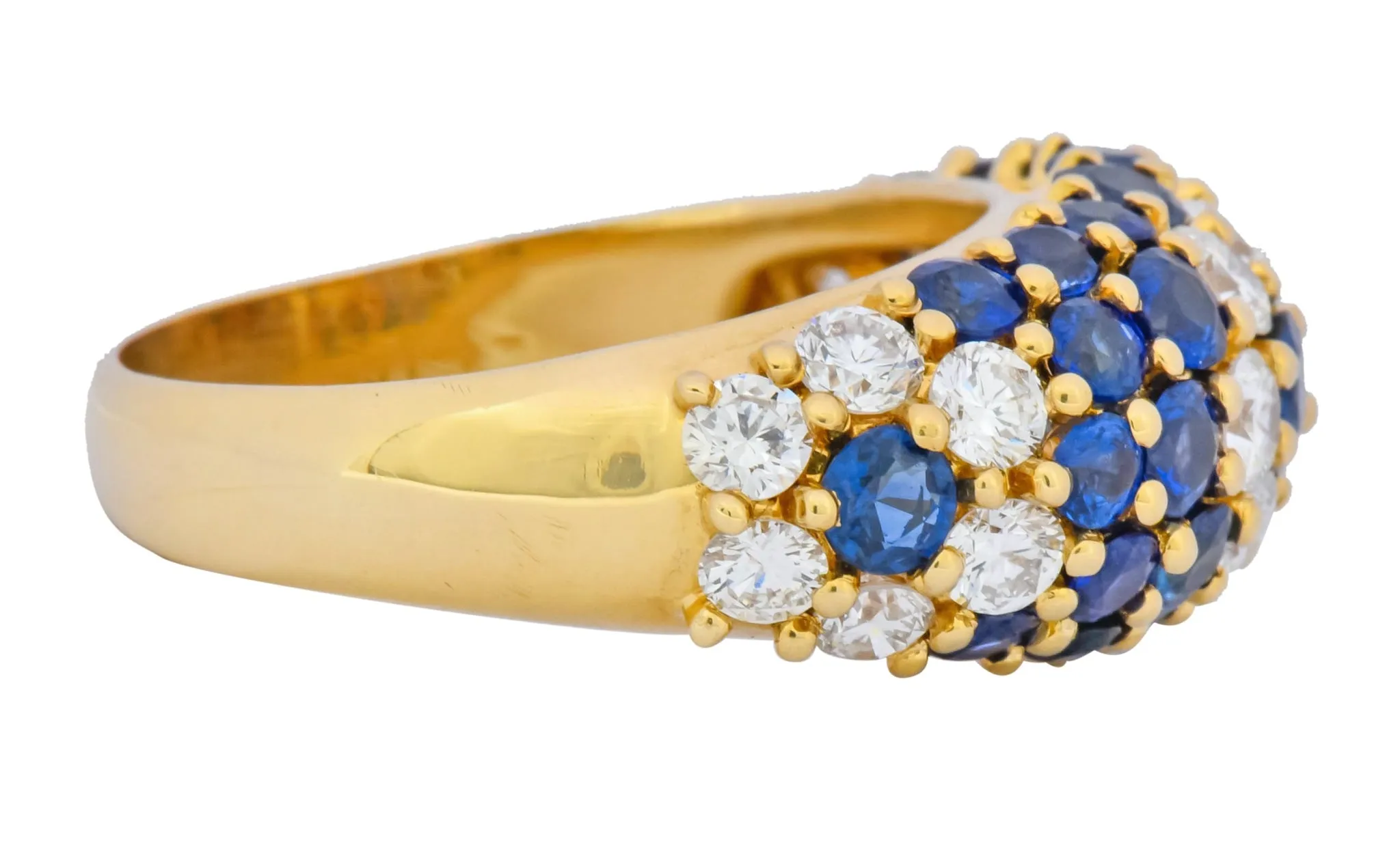 Contemporary 5.06 CTW Sapphire Diamond 18 Karat Gold Bombay Floral Band Ring