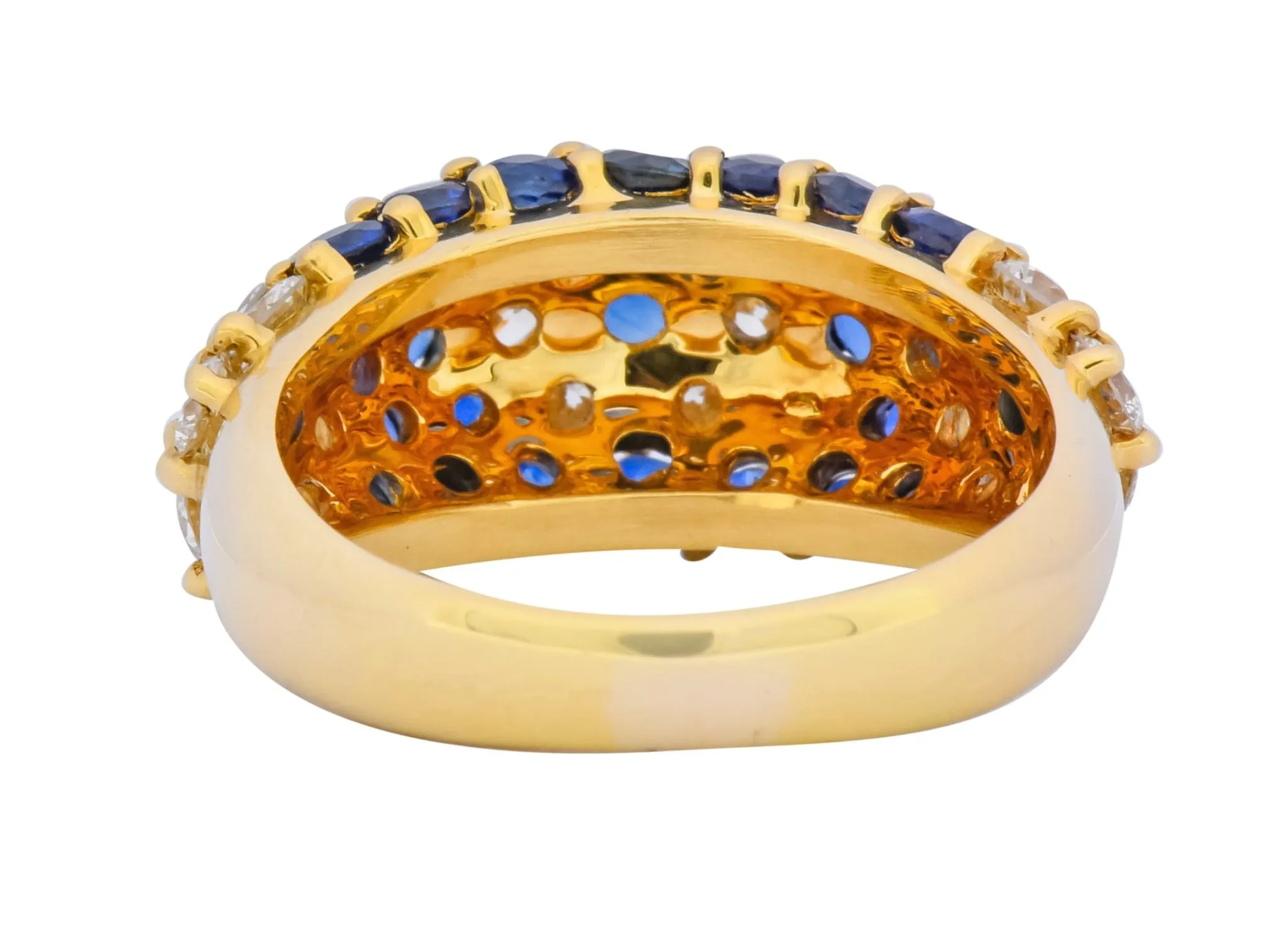 Contemporary 5.06 CTW Sapphire Diamond 18 Karat Gold Bombay Floral Band Ring