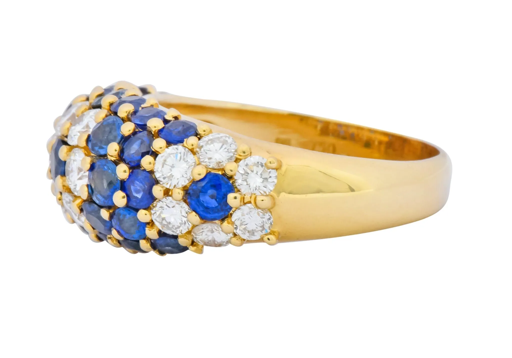 Contemporary 5.06 CTW Sapphire Diamond 18 Karat Gold Bombay Floral Band Ring