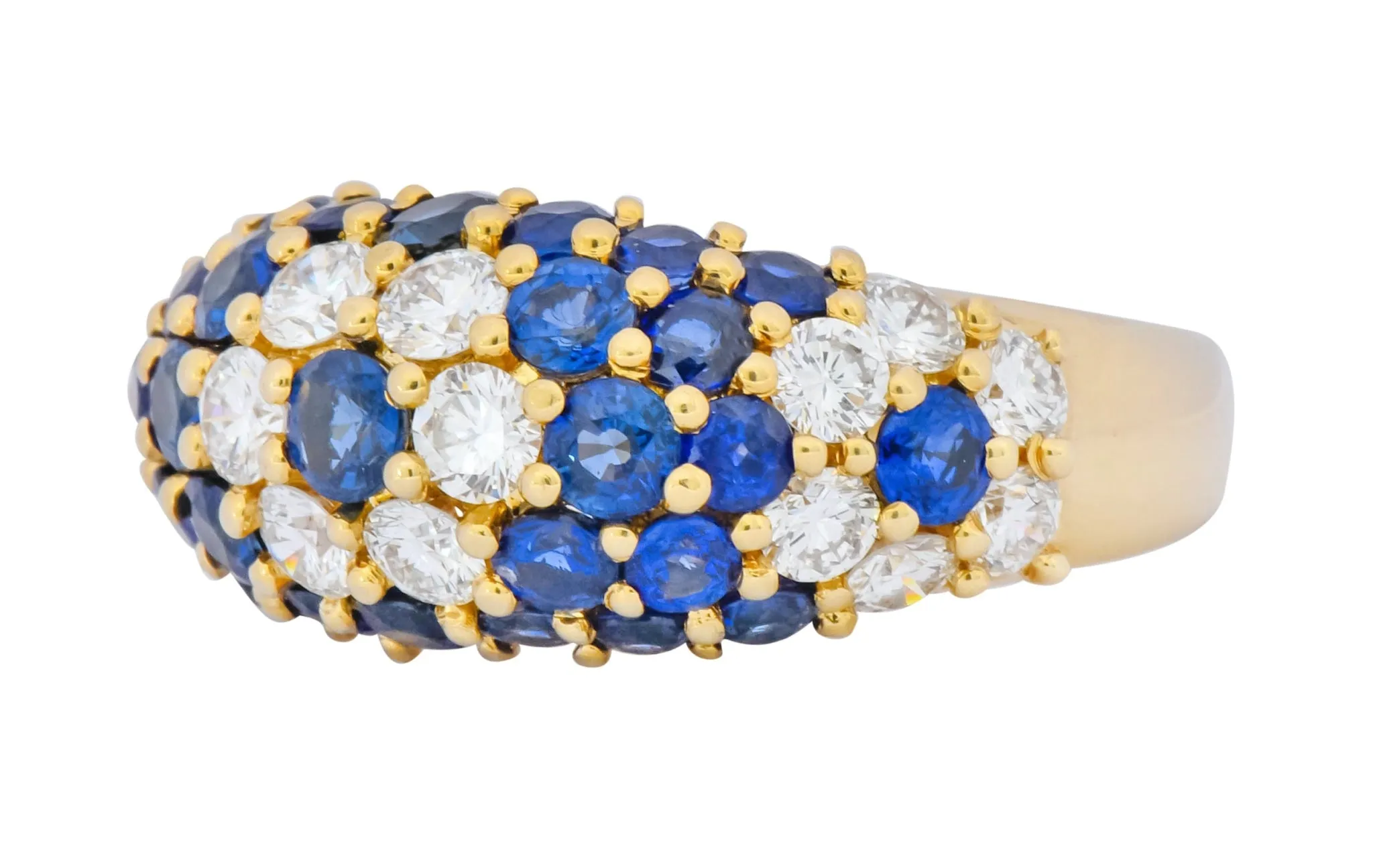 Contemporary 5.06 CTW Sapphire Diamond 18 Karat Gold Bombay Floral Band Ring