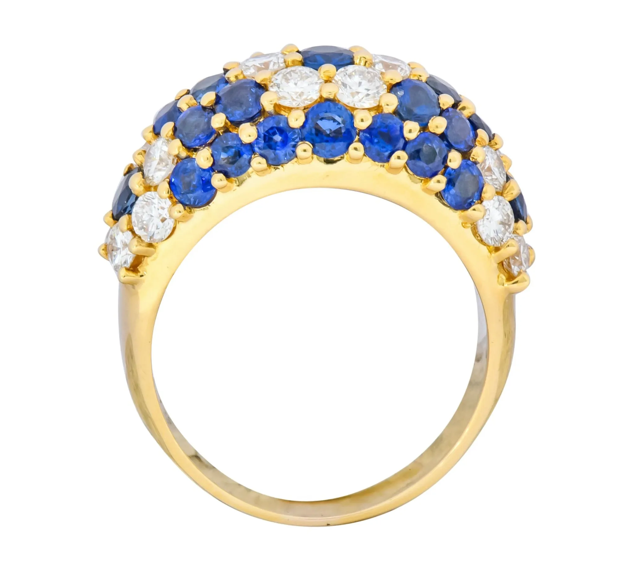 Contemporary 5.06 CTW Sapphire Diamond 18 Karat Gold Bombay Floral Band Ring