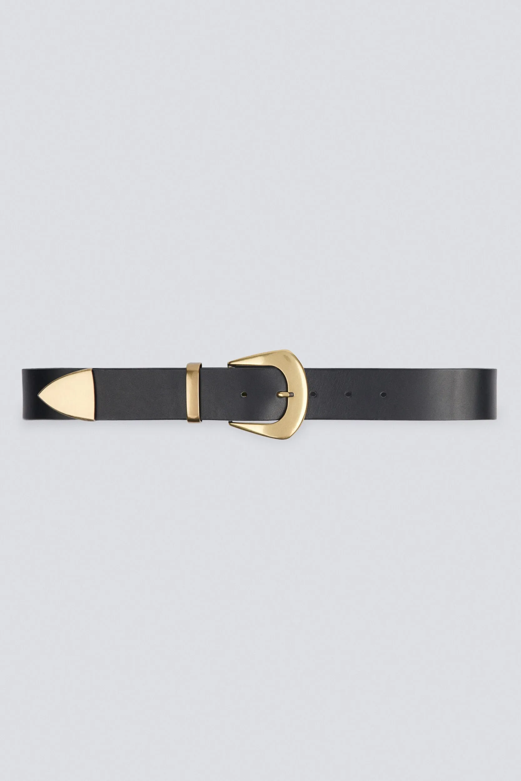 Copp Leather Belt in Black and Gold