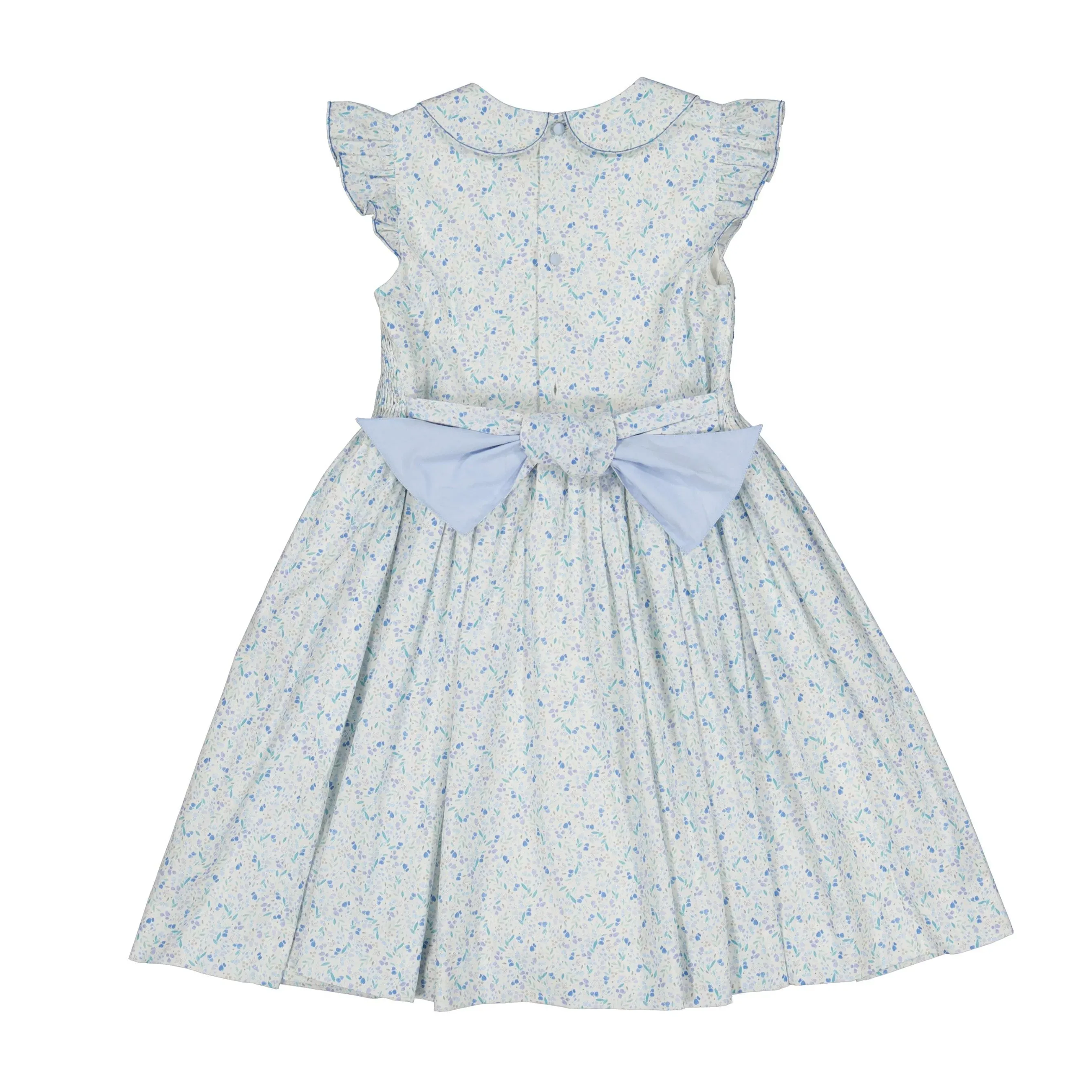 Cosmos Blue Floral Smocked Dress