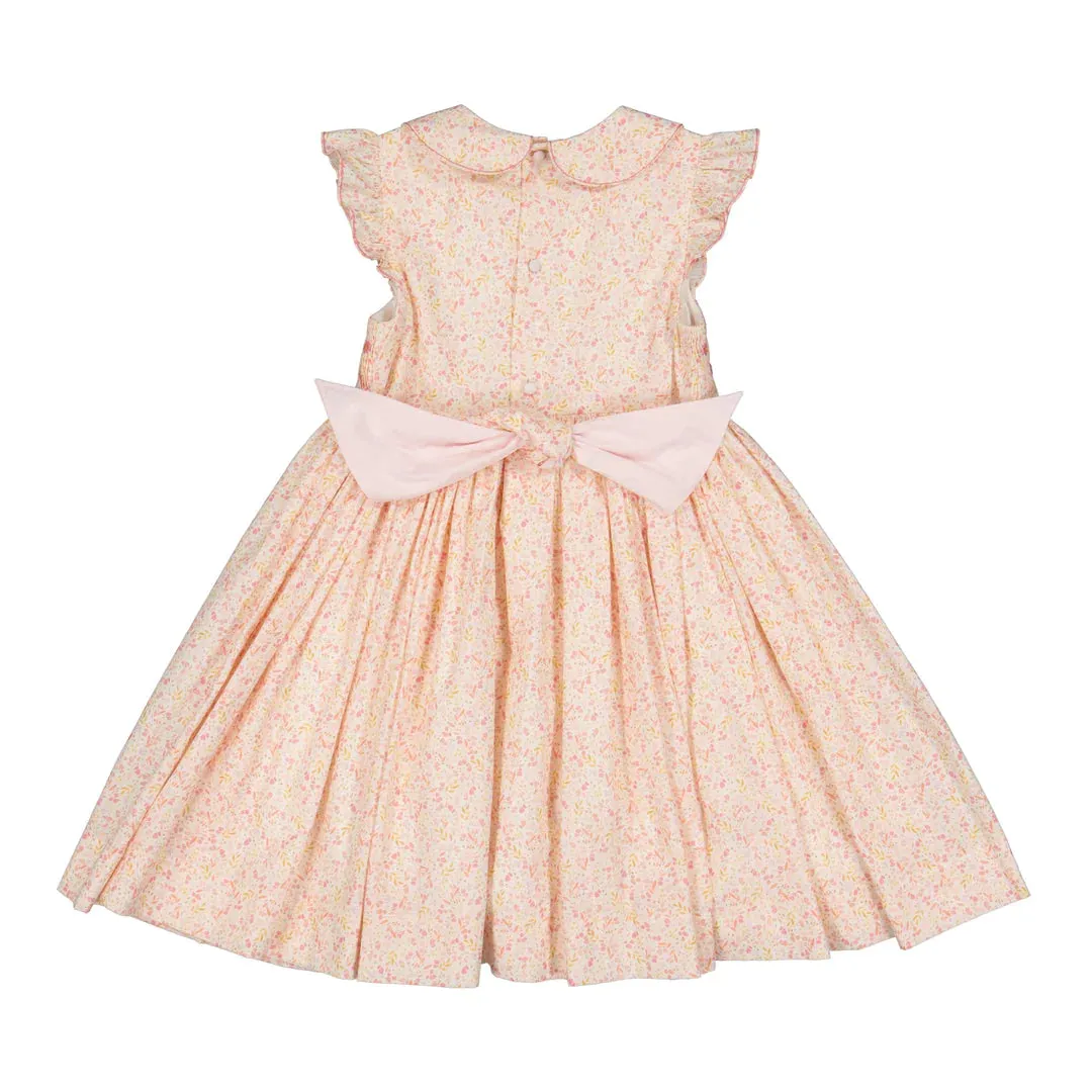 Cosmos Pink Floral Smocked Dress