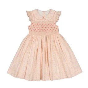 Cosmos Pink Floral Smocked Dress