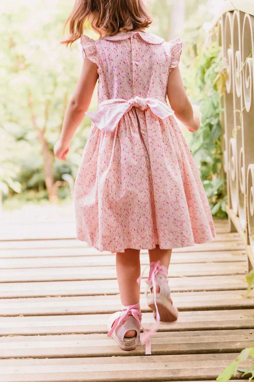 Cosmos Pink Floral Smocked Dress