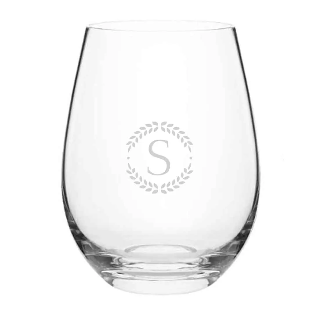 Customised Whiskey Glass with Initial Stemless Wine & Cocktail Glasses 400 ML