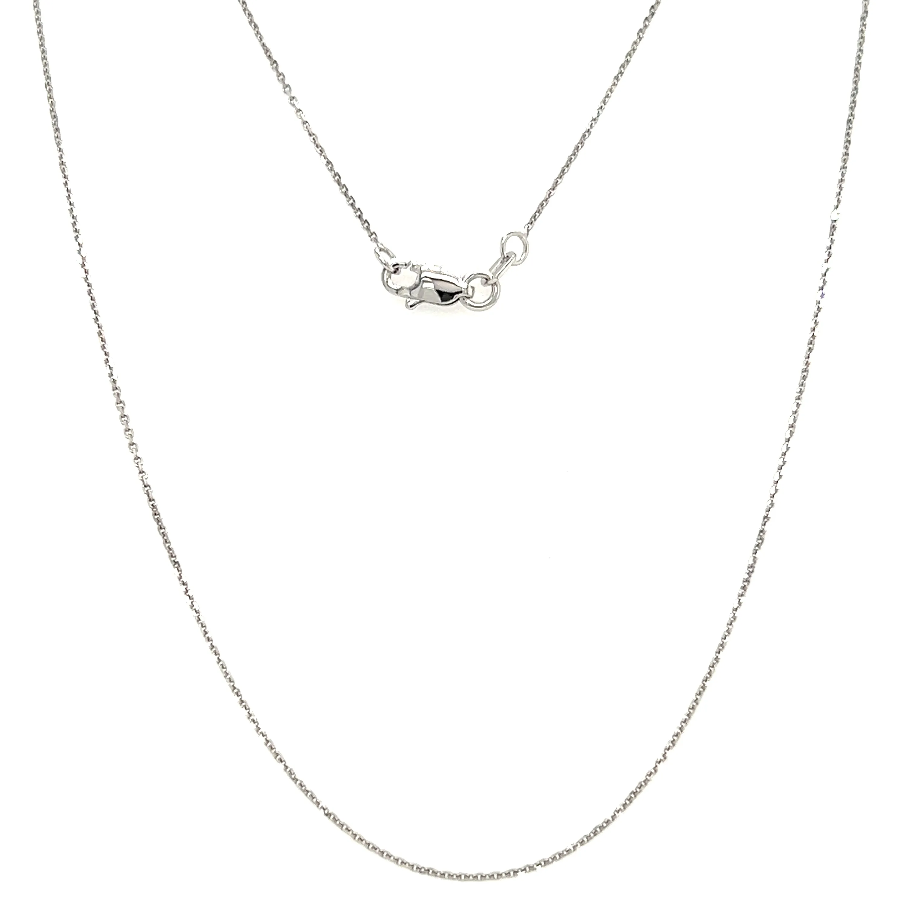 Diamond-cut Cable Chain 0.8mm in 10K White Gold