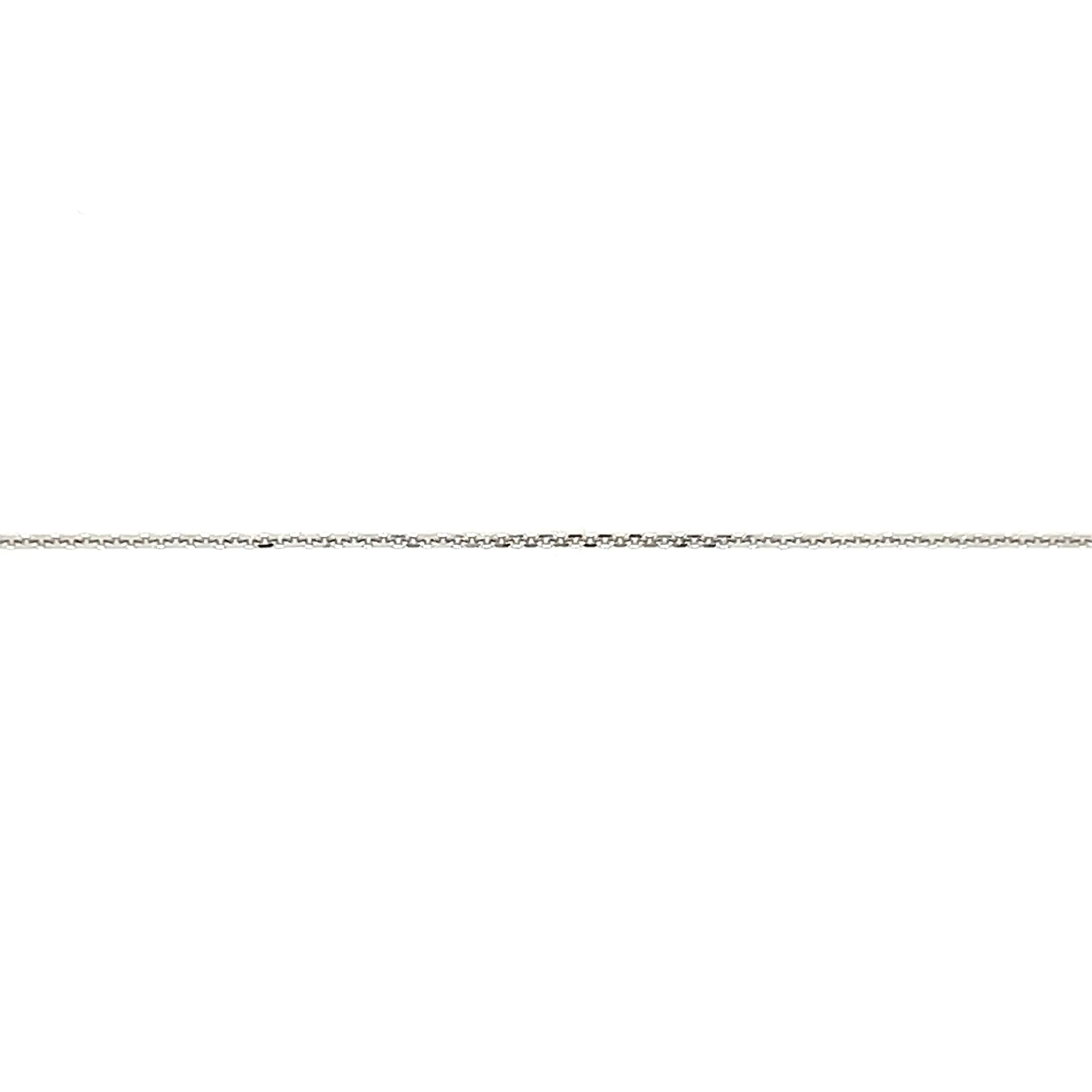 Diamond-cut Cable Chain 0.8mm in 10K White Gold