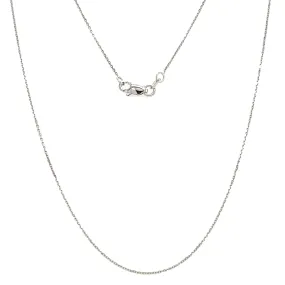 Diamond-cut Cable Chain 0.8mm in 10K White Gold