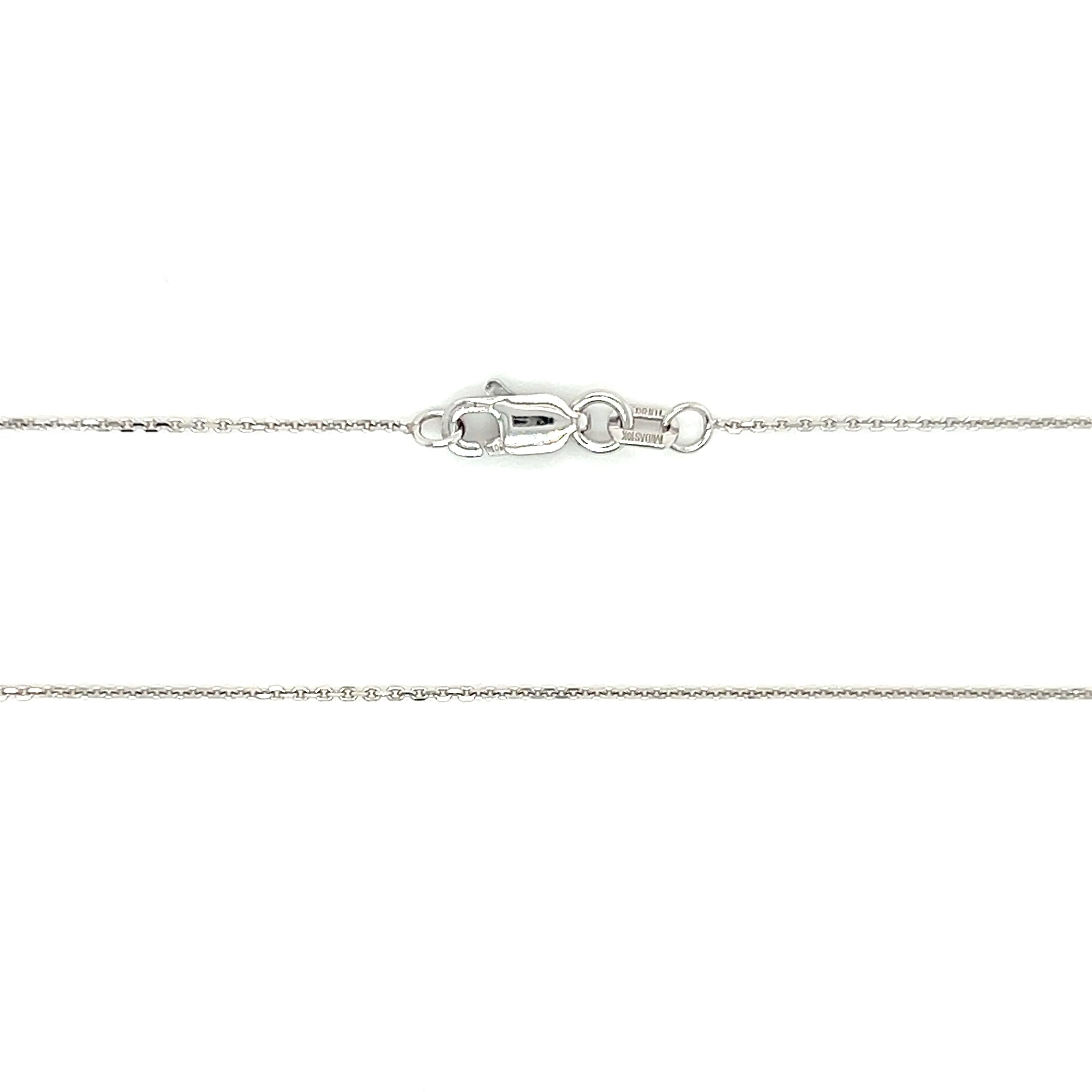 Diamond-cut Cable Chain 0.8mm in 10K White Gold