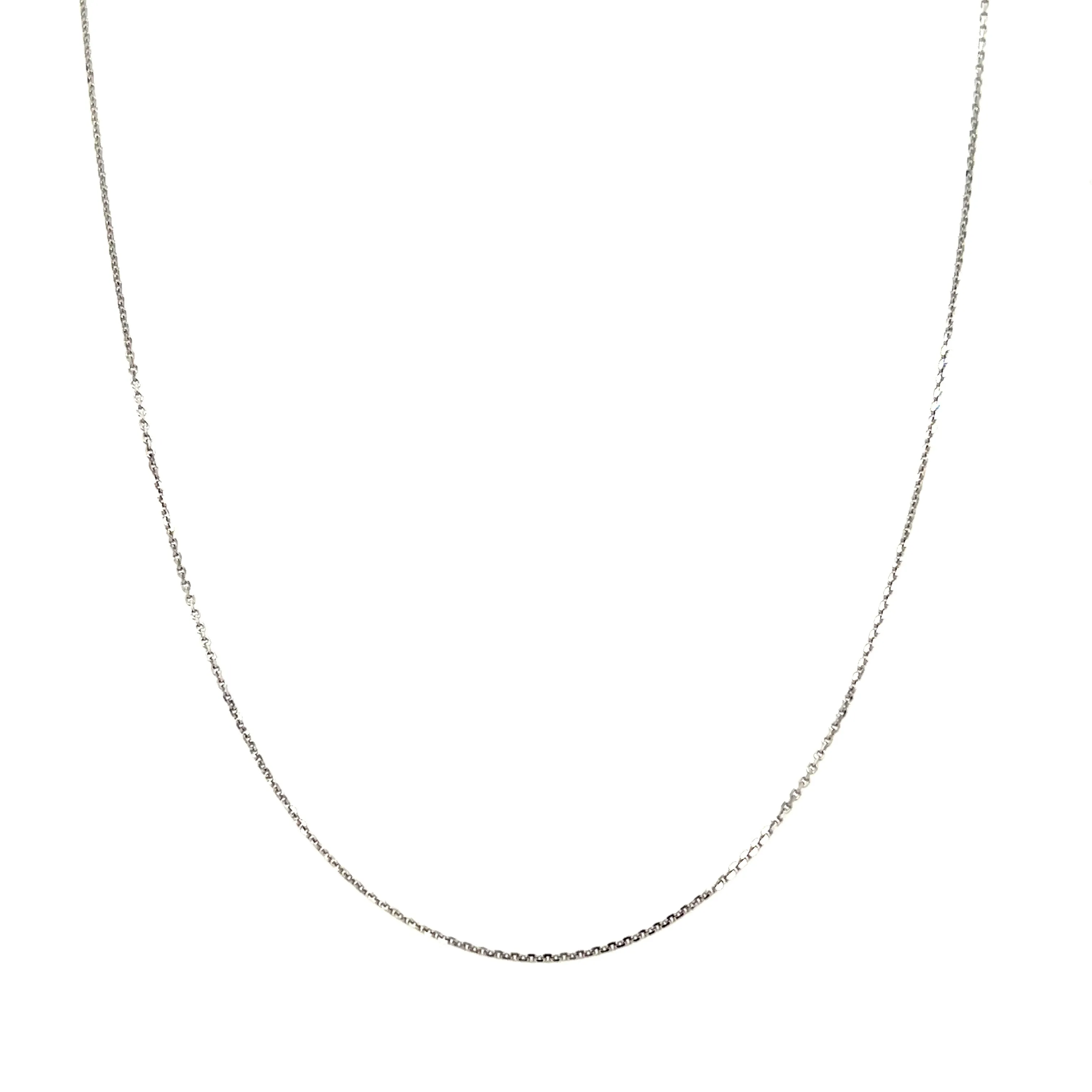 Diamond-cut Cable Chain 0.8mm in 10K White Gold