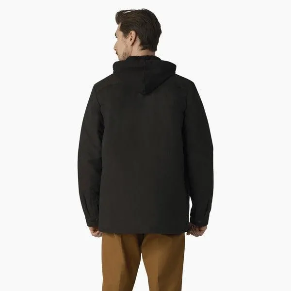 Dickies Skateboarding Canvas Shirt Jacket With Fleece Hood Black