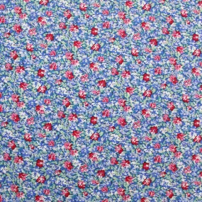 Dressmaking Floral Cotton Lawn - Blue - June