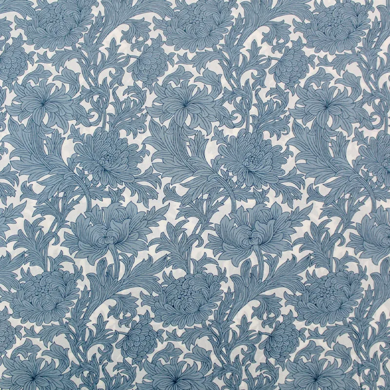 Dressmaking Floral Cotton Lawn Fabric - Blue - Joyce